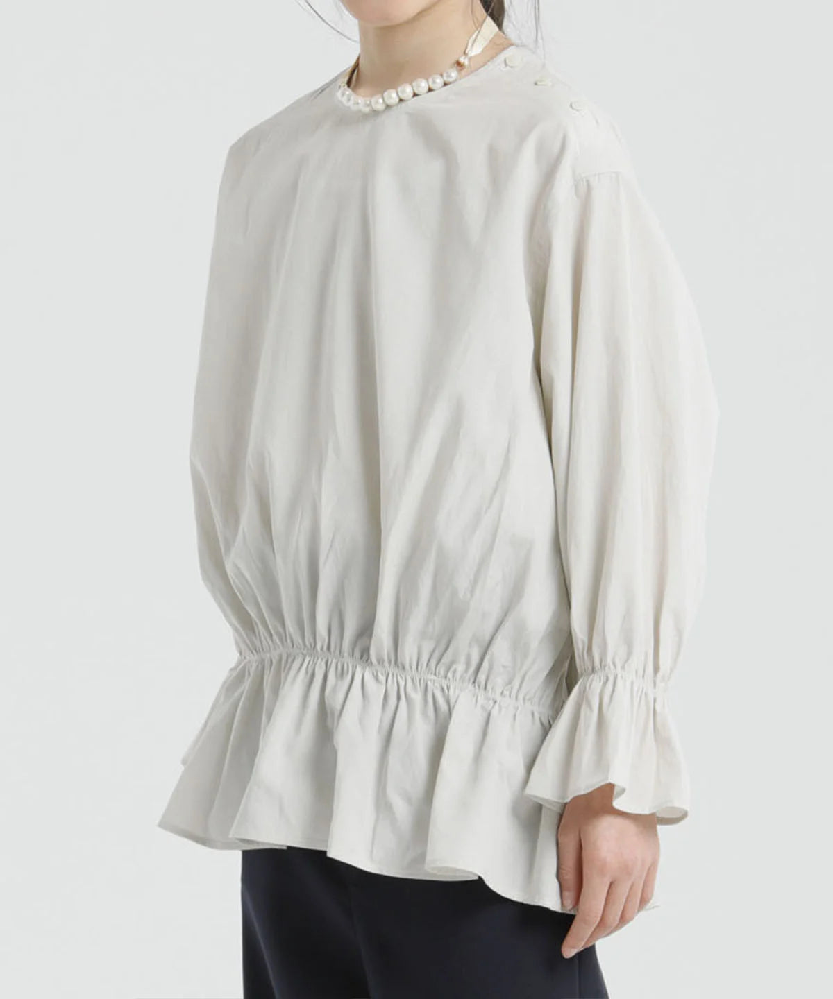 OUTLET DRAWSTRING BLOUSE