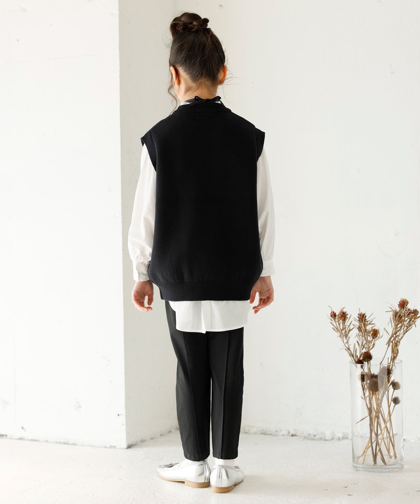 COTTON KNIT VEST  ダブルジャガードルーズベスト［100-145cm］