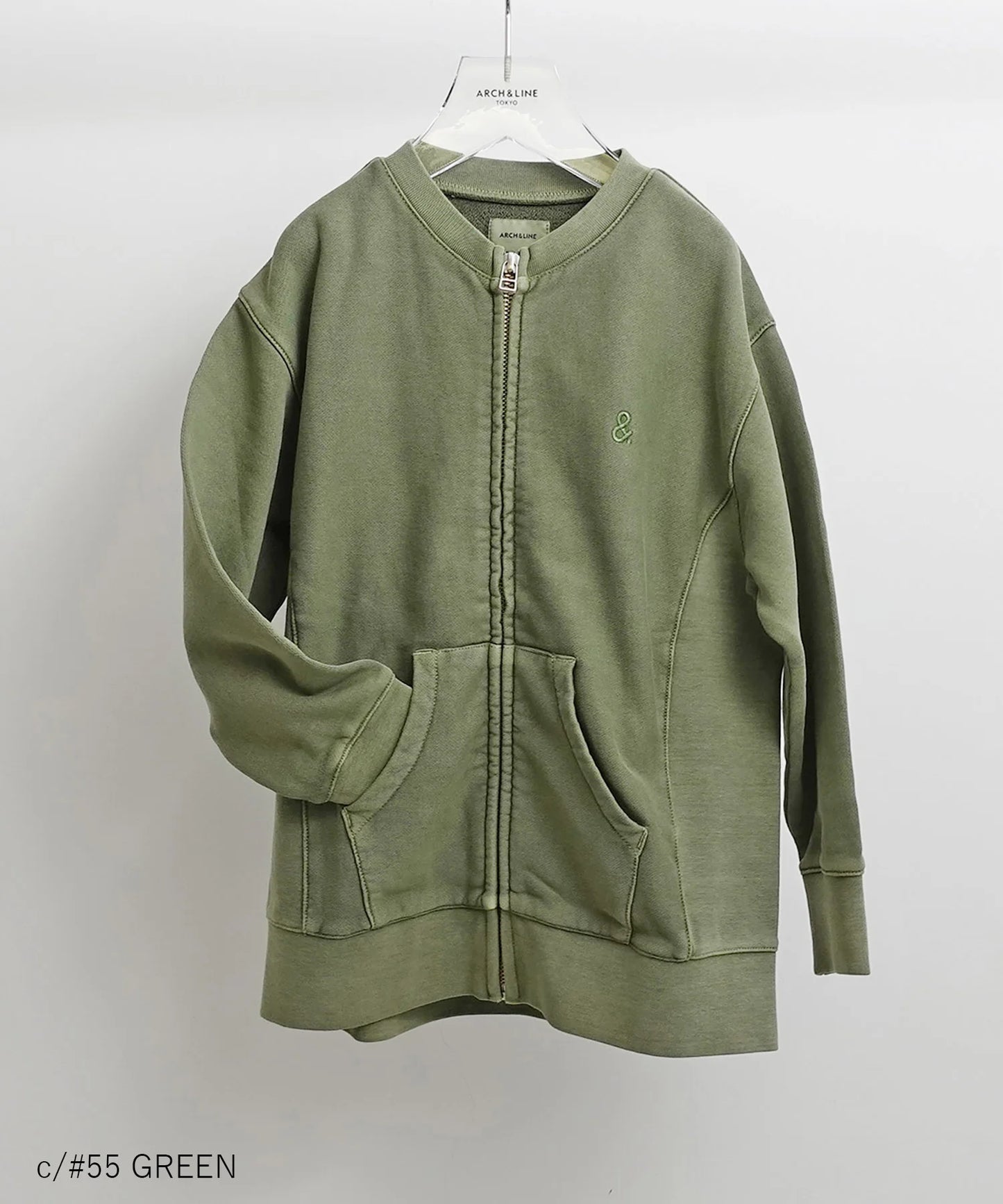 《環境配慮素材》OG CANVAS TERRY LOOP CARDIGAN オーガニックコットン裏毛 製品染め［145-165cm］