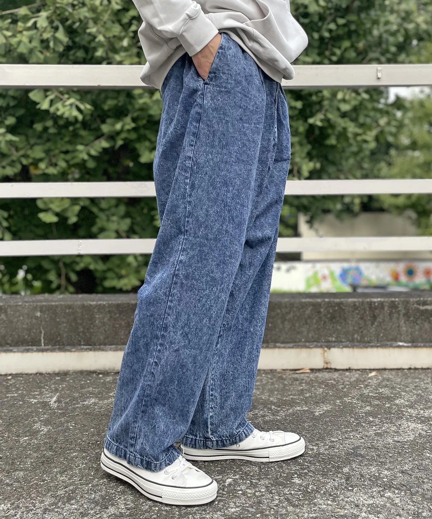 【環保材質】OG DENIM CREW PANTS 有機棉漂白牛仔布 全季材質【145-175cm】