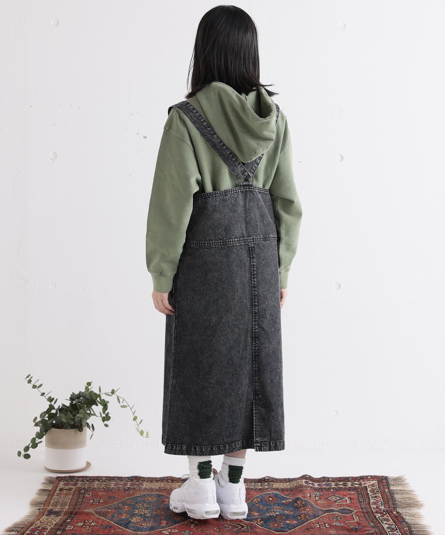 《環境配慮素材》 OG DENIM JUMPER SKIRT オーガニックコットン ブリーチデニム オールシーズン素材［145-165cm］