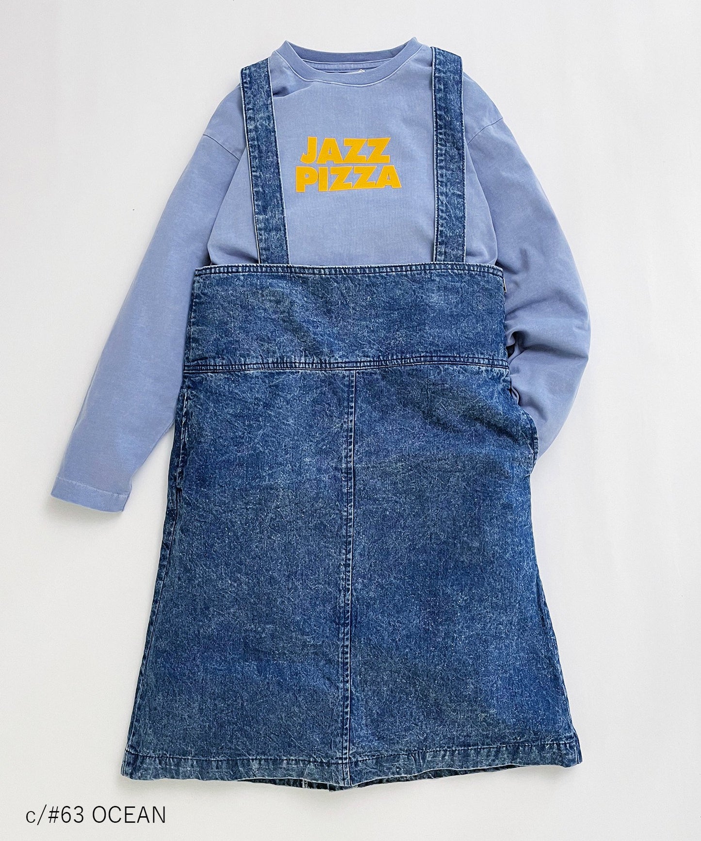 《環境配慮素材》 OG DENIM JUMPER SKIRT オーガニックコットン ブリーチデニム オールシーズン素材［145-165cm］