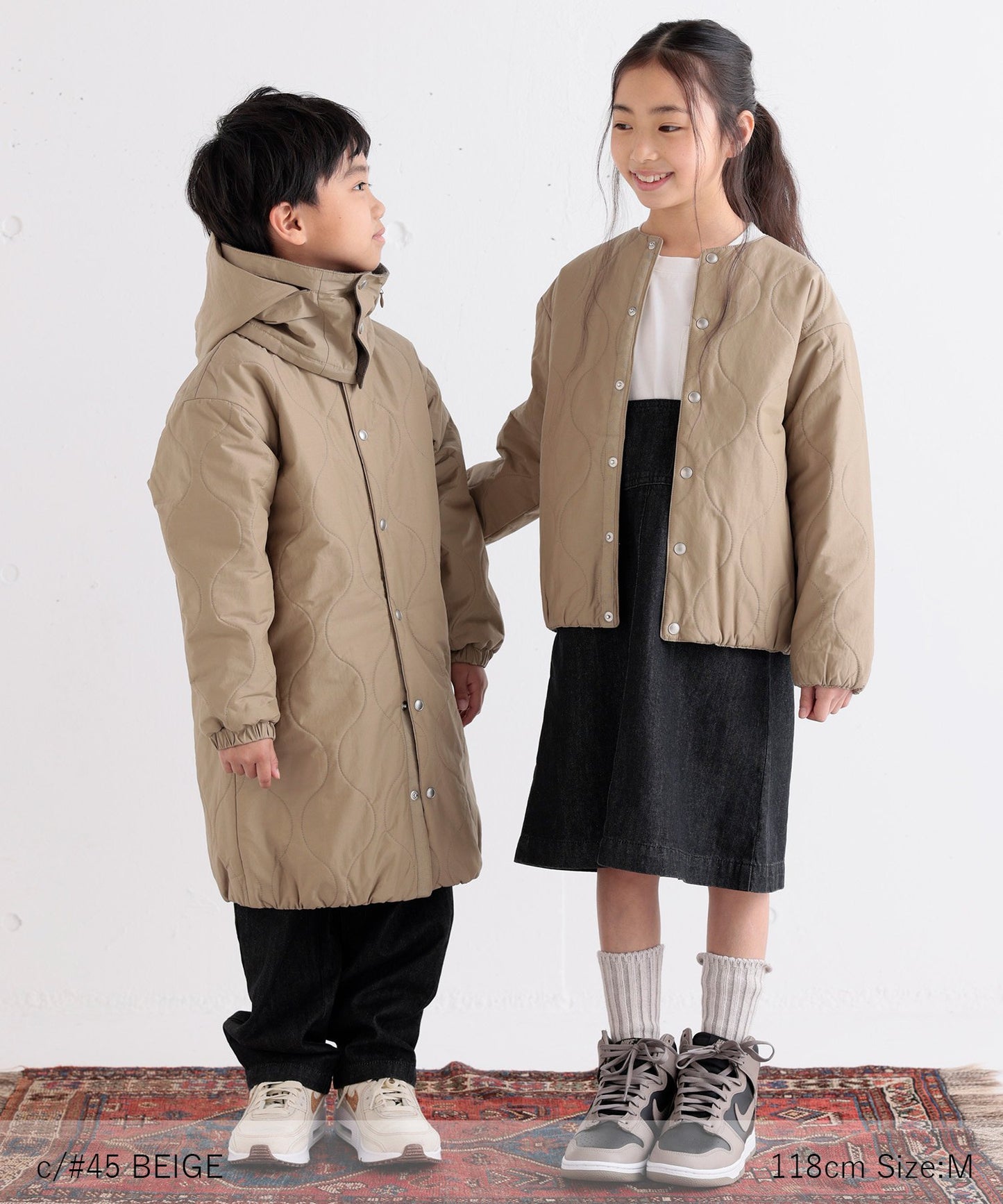 《環境配慮素材》KAPOK REVERSIBLE COAT カポック  スヌーディ付き 撥水 アニマルフリー ［100-145cm］