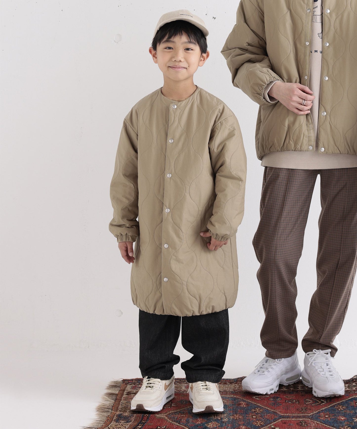 《環境配慮素材》KAPOK REVERSIBLE COAT カポック  スヌーディ付き 撥水 アニマルフリー ［100-145cm］