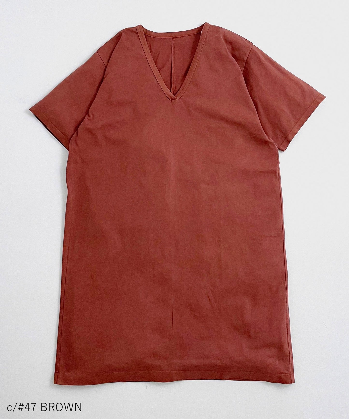 《環境配慮素材》OG GD COTTON V/N SACK DRESS オーガニックコットン 製品染め［155-165cm］