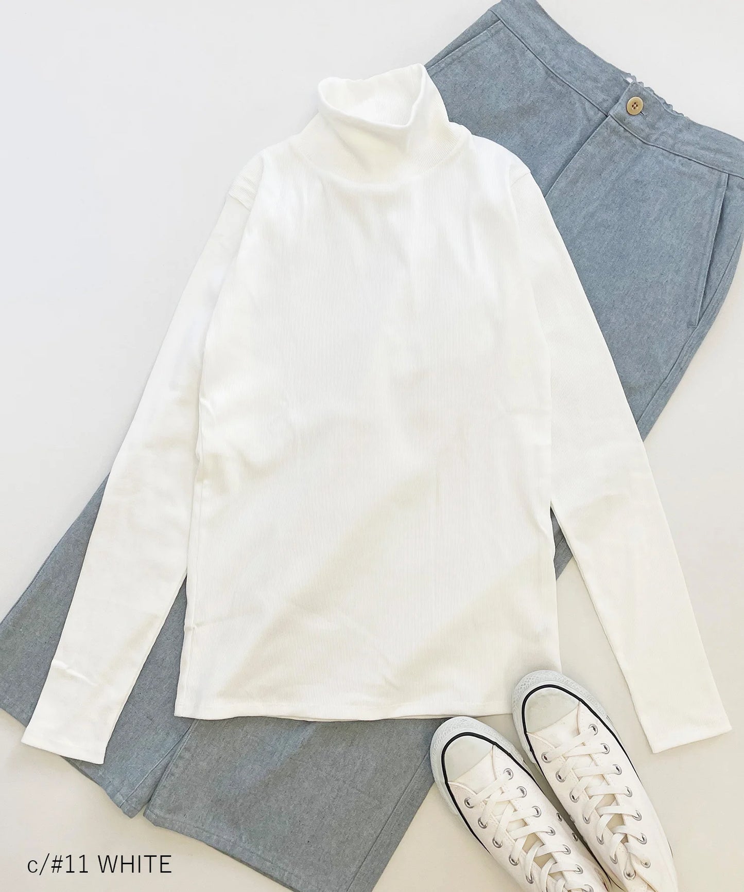 COTTON RIB H/N TEE 高領羅紋材質棉【145-175cm】