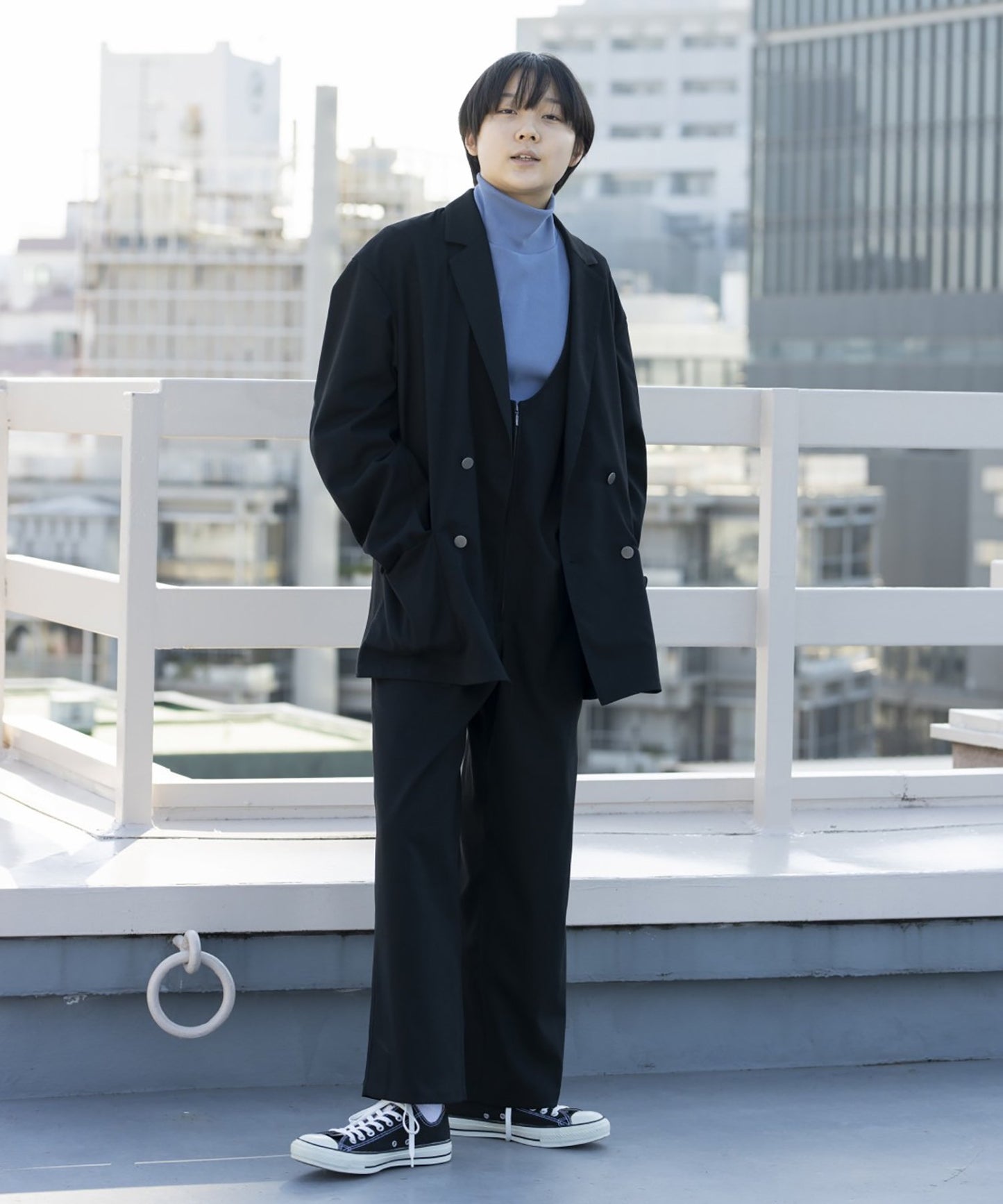 COTTON RIB H/N TEE 高領羅紋材質棉【145-175cm】