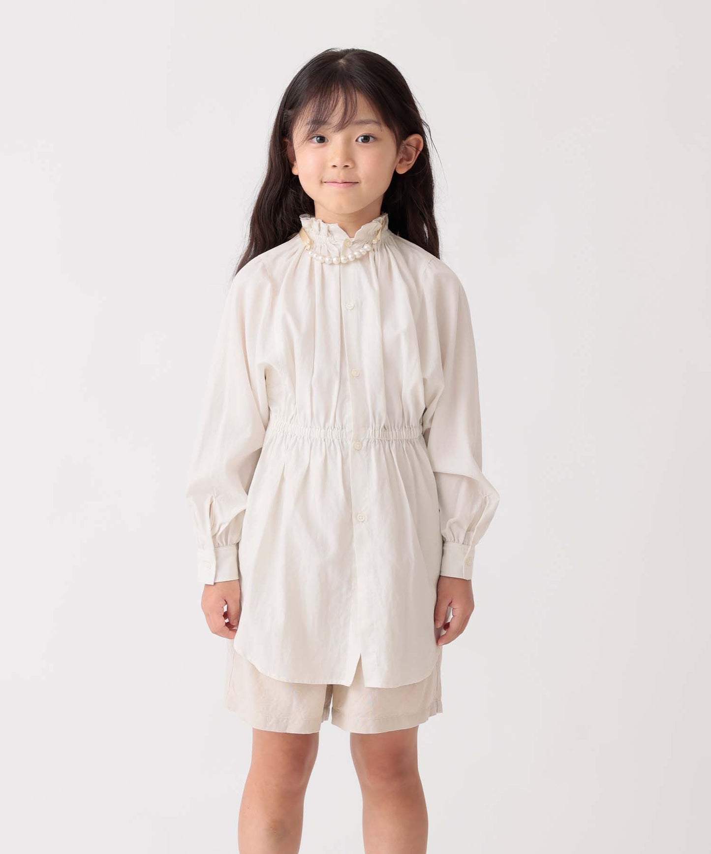 《環保材質》2WAY 褶邊襯衫 正裝,上下皆可【100-145cm】