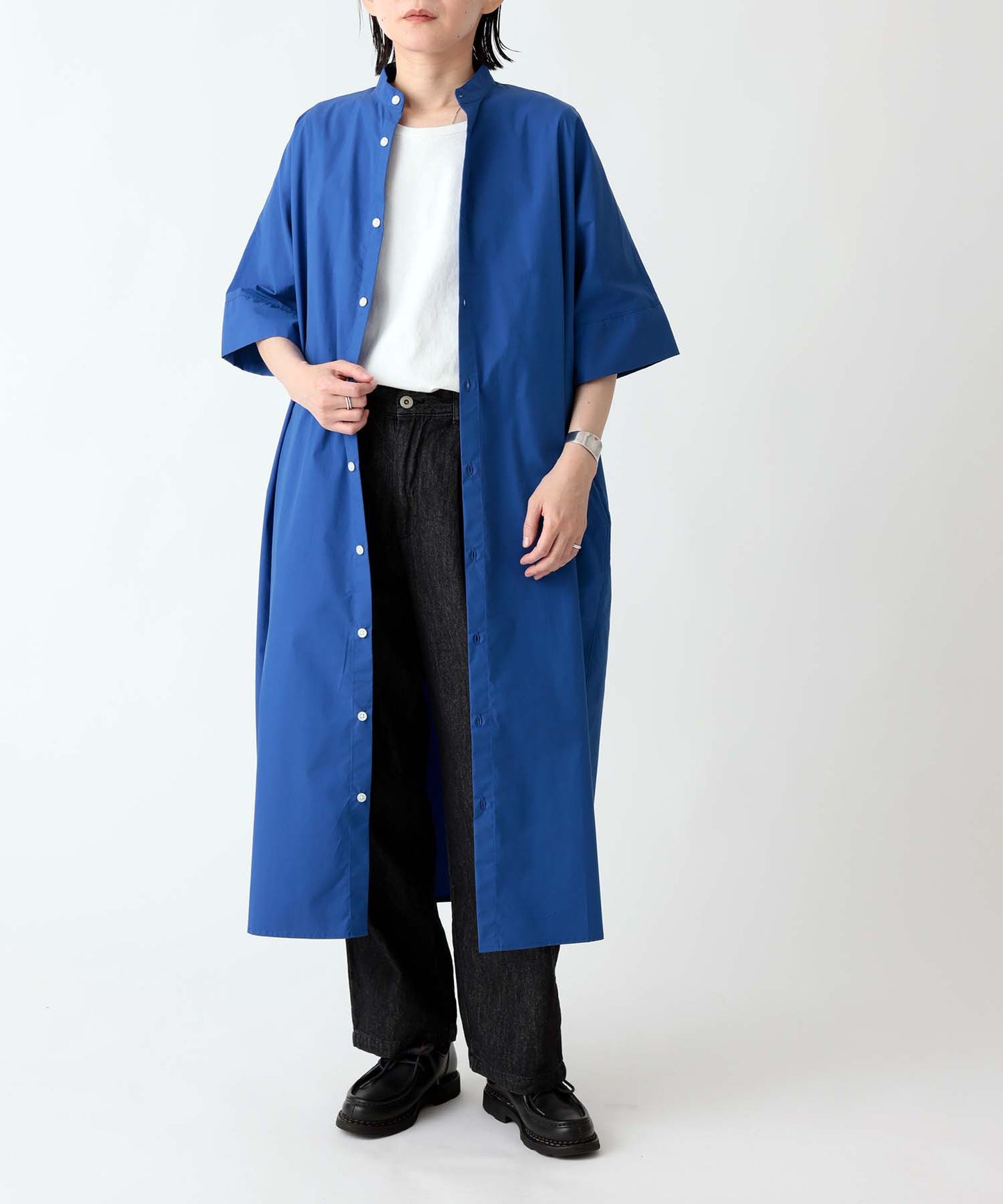 BAND COLLAR H/S SHIRT シェアシャツ 親子兼用