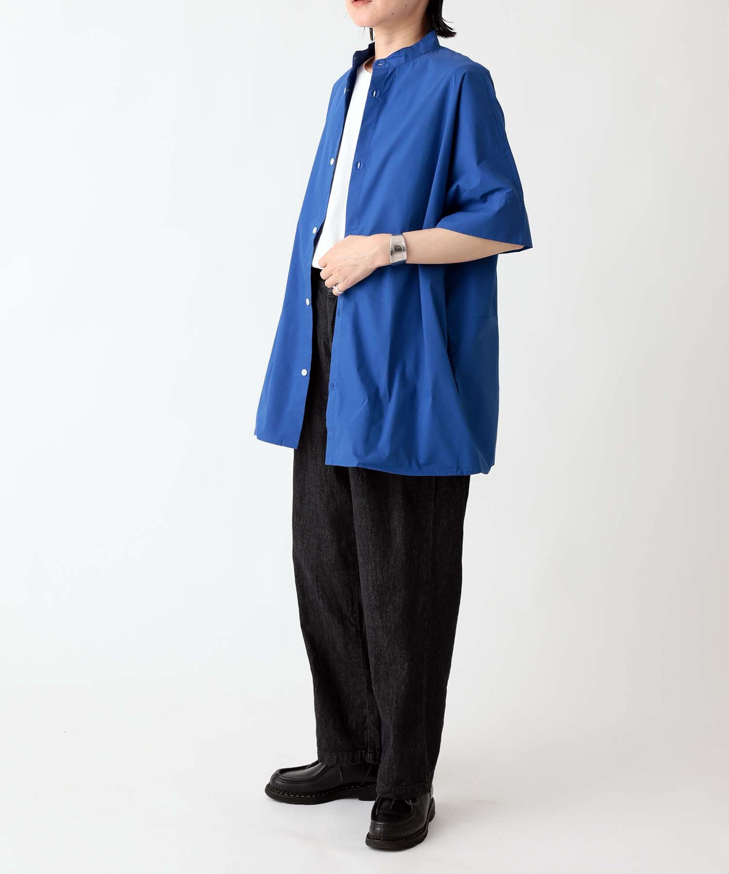 BAND COLLAR H/S SHIRT シェアシャツ 親子兼用