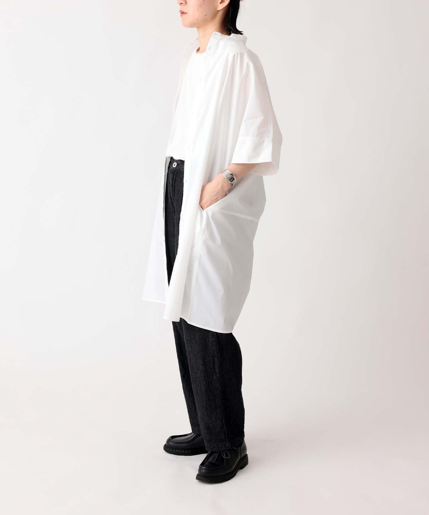 BAND COLLAR H/S SHIRT シェアシャツ 親子兼用