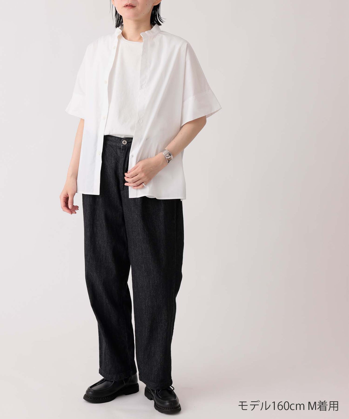 BAND COLLAR H/S SHIRT シェアシャツ 親子兼用