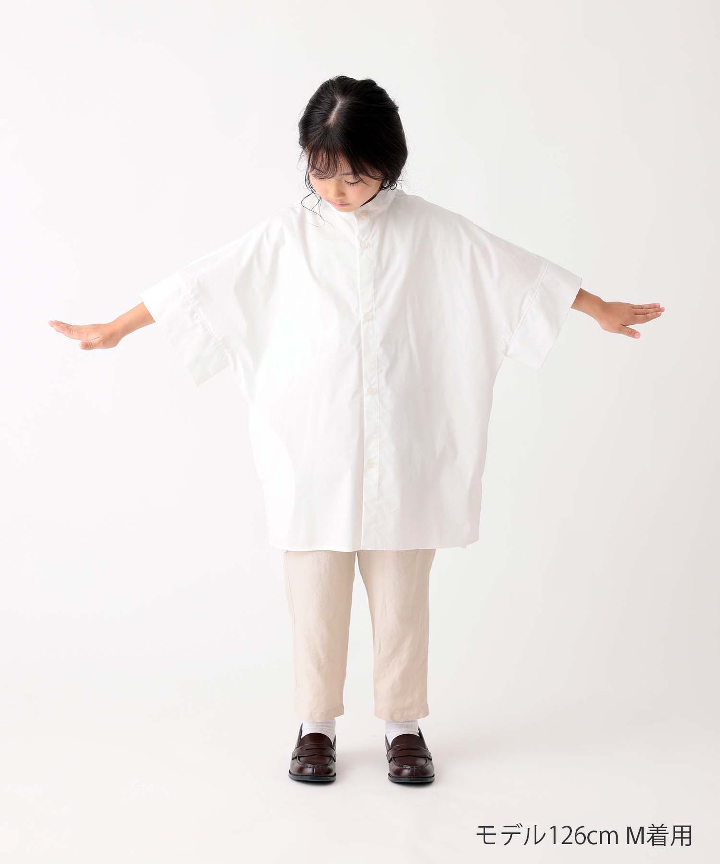 BAND COLLAR H/S SHIRT シェアシャツ 親子兼用