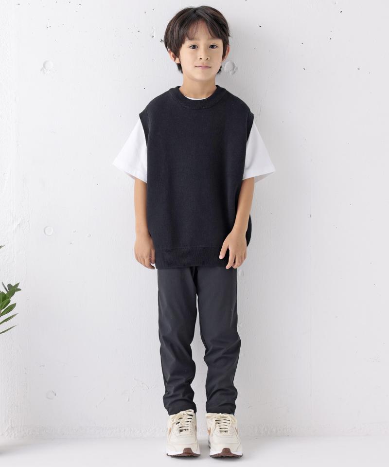 COTTON KNIT VEST  ダブルジャガードルーズベスト［100-145cm］