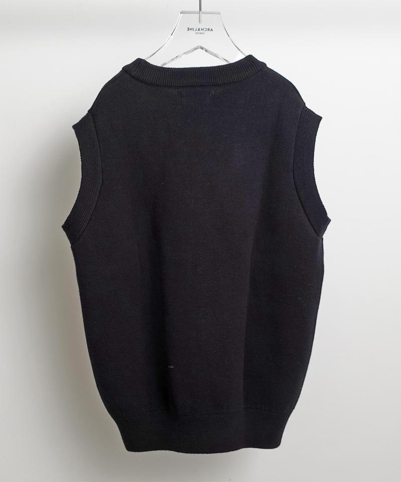 COTTON KNIT VEST  ダブルジャガードルーズベスト［100-145cm］