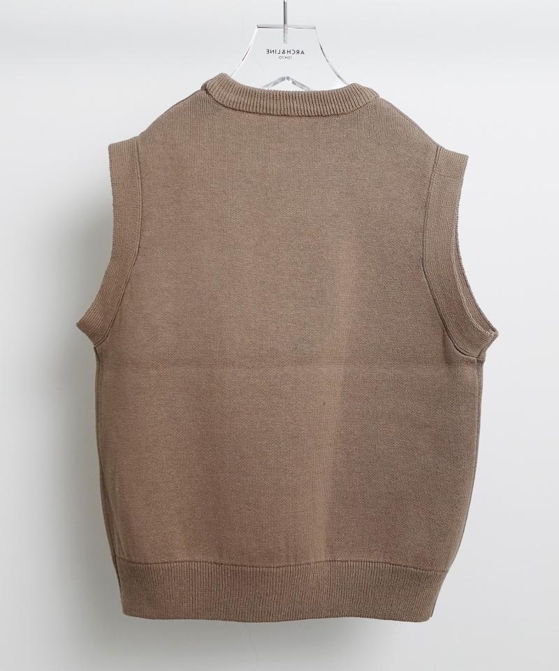 COTTON KNIT VEST  ダブルジャガードルーズベスト［100-145cm］