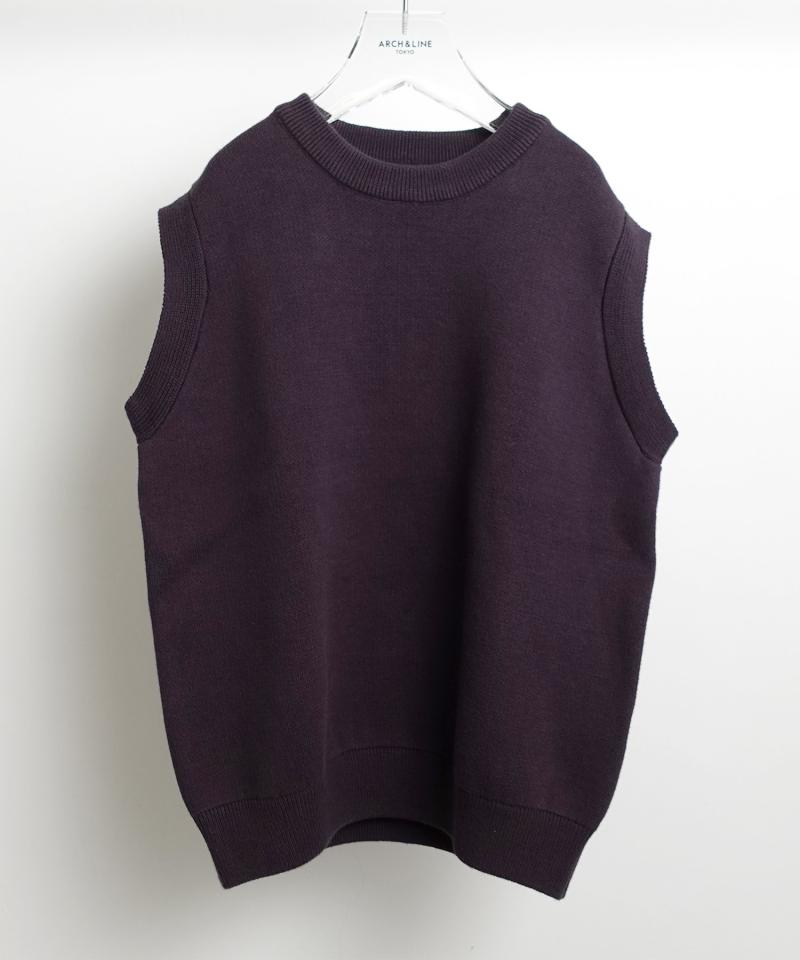 COTTON KNIT VEST  ダブルジャガードルーズベスト［100-145cm］