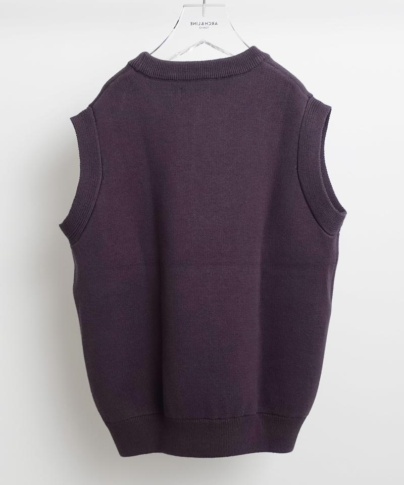 COTTON KNIT VEST  ダブルジャガードルーズベスト［100-145cm］