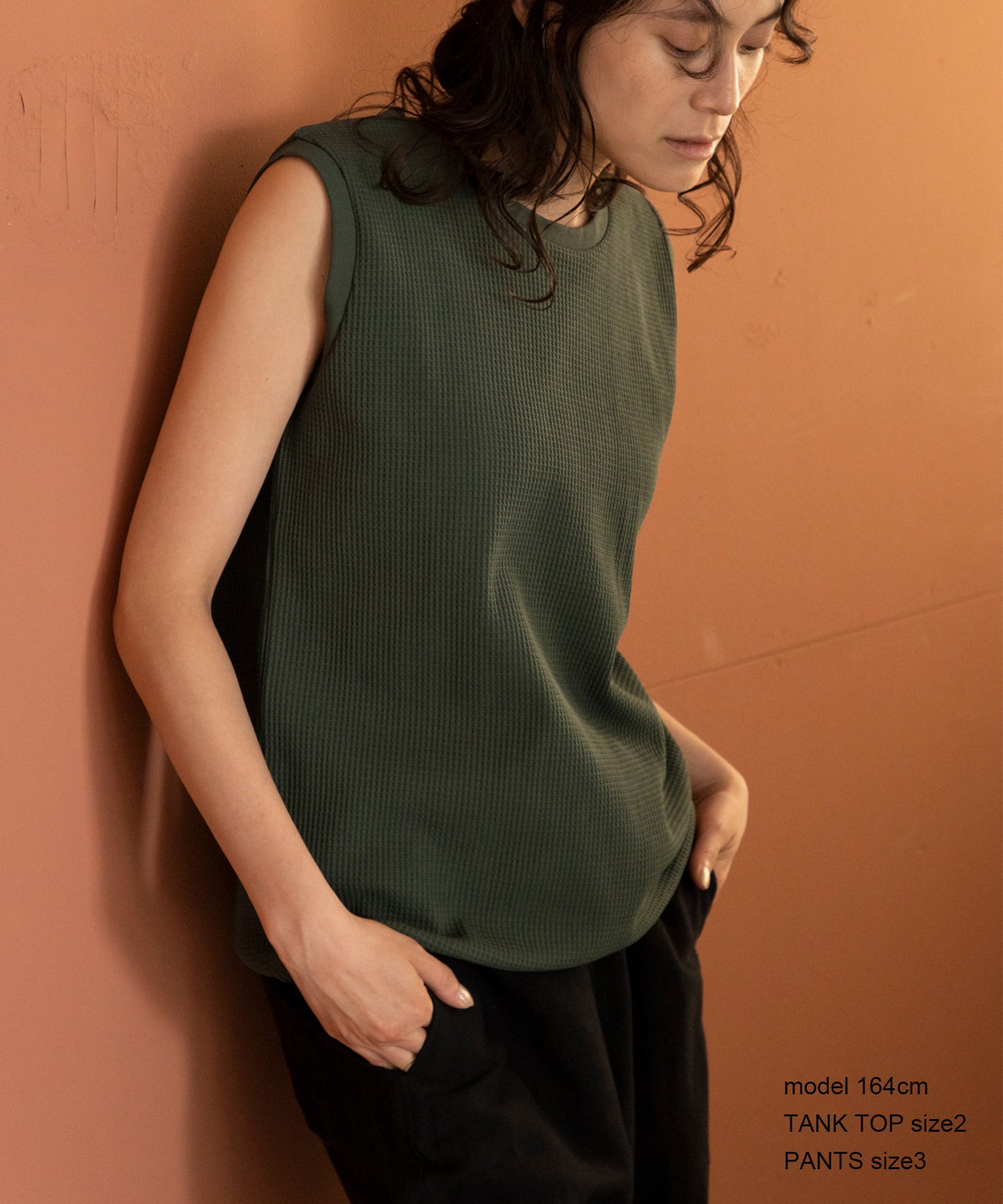UV CUT WAFFLE TANK TOP UVカット セットアップ対応可