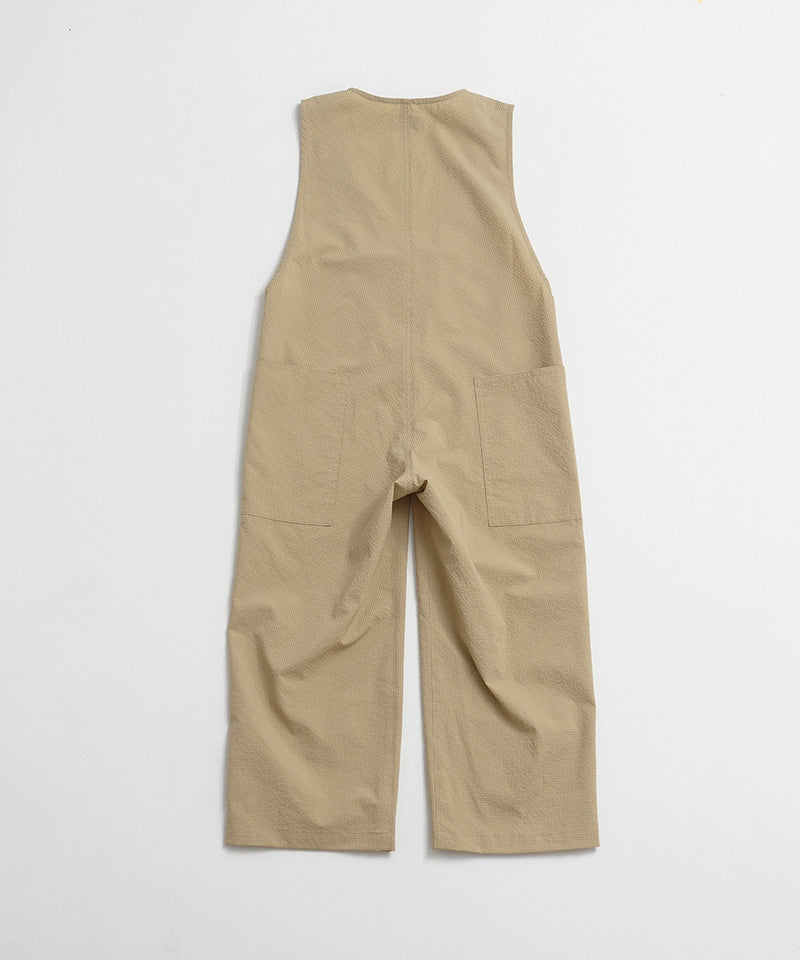 《環境配慮素材》GINGHAM SUCKER SALOPETTE ソロテックス 吸汗速乾