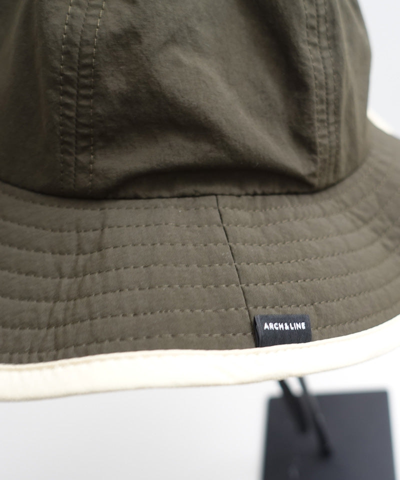 《環境配慮素材》UVCUT NYLON PIPING HAT 紫外線カット 撥水 接触冷感