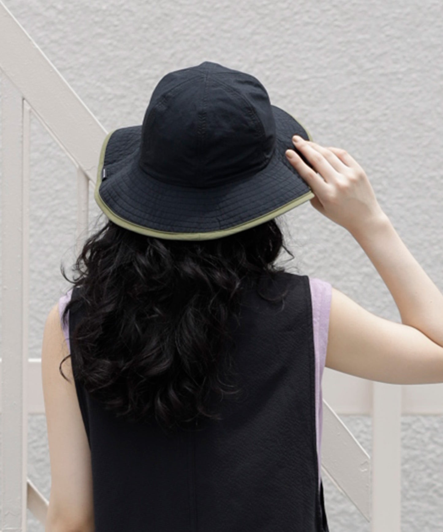 《環境配慮素材》UVCUT NYLON PIPING HAT 紫外線カット 撥水 接触冷感
