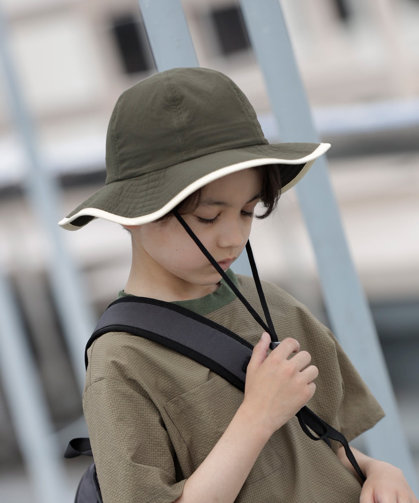 《環境配慮素材》UVCUT NYLON PIPING HAT 紫外線カット 撥水 接触冷感