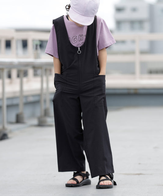 《環境配慮素材》GINGHAM SUCKER SALOPETTE ソロテックス 吸汗速乾