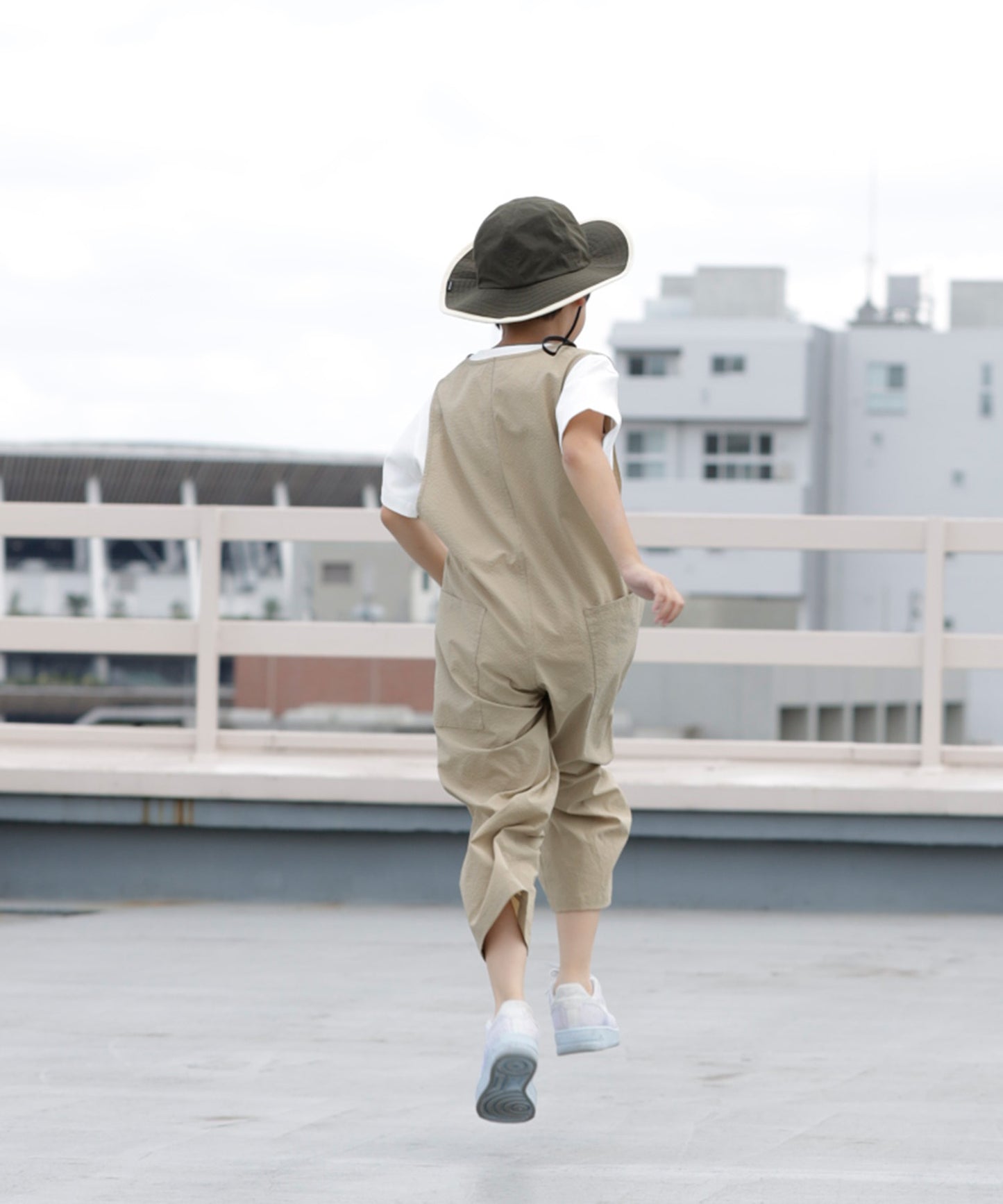 《環境配慮素材》GINGHAM SUCKER SALOPETTE ソロテックス 吸汗速乾