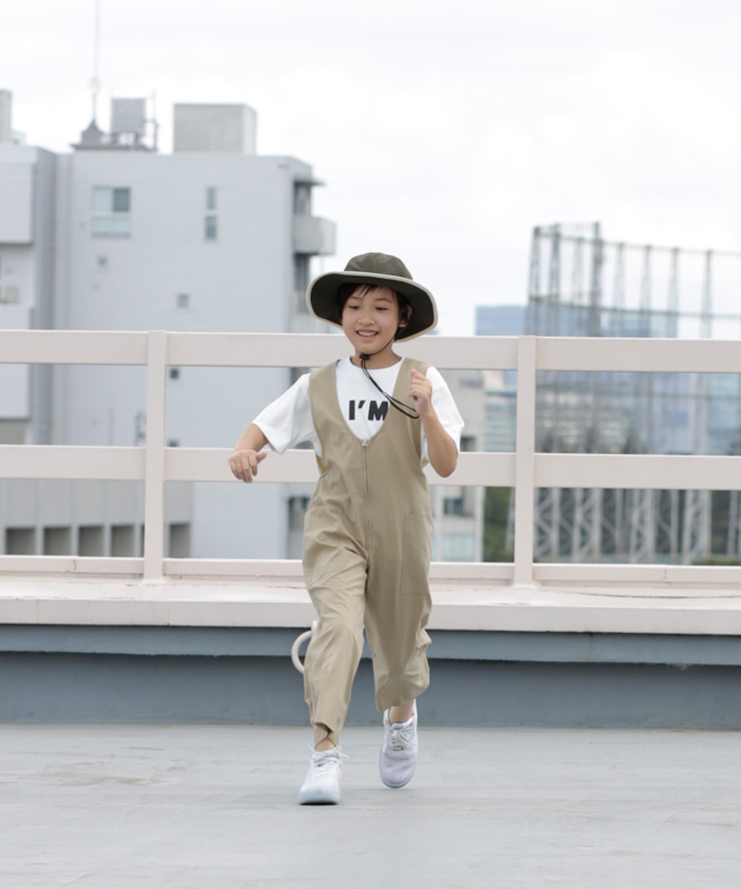 《環境配慮素材》GINGHAM SUCKER SALOPETTE ソロテックス 吸汗速乾