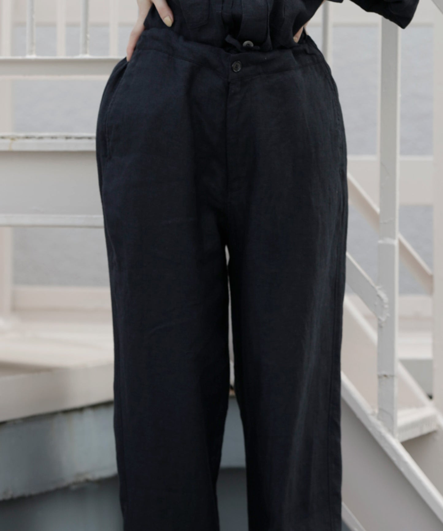 LINEN TWILL EASY PANTS