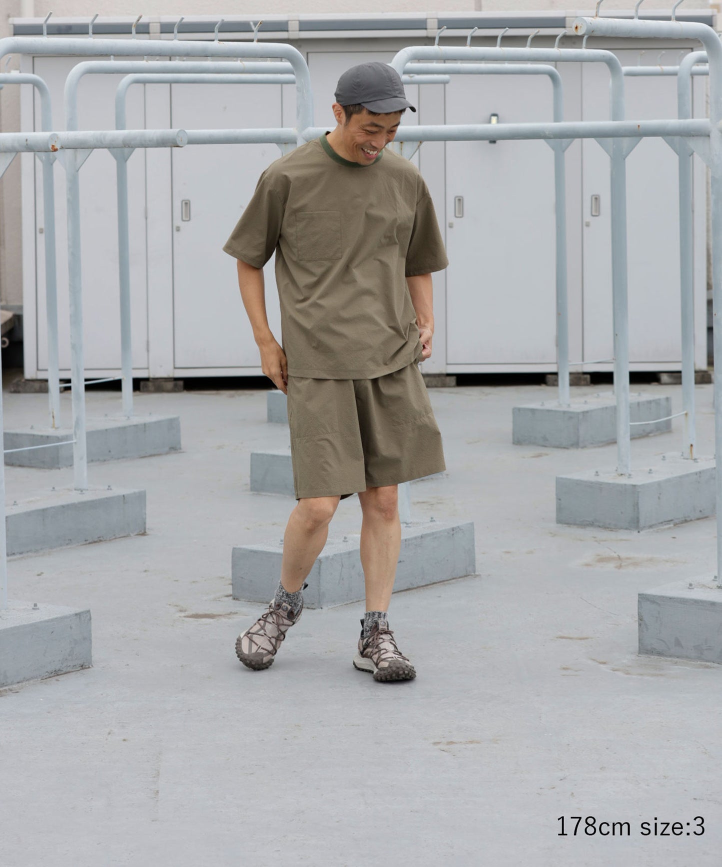 《環境配慮素材》GINGHAM SUCKER SHORTS ソロテックス 吸汗速乾 セットアップ対応