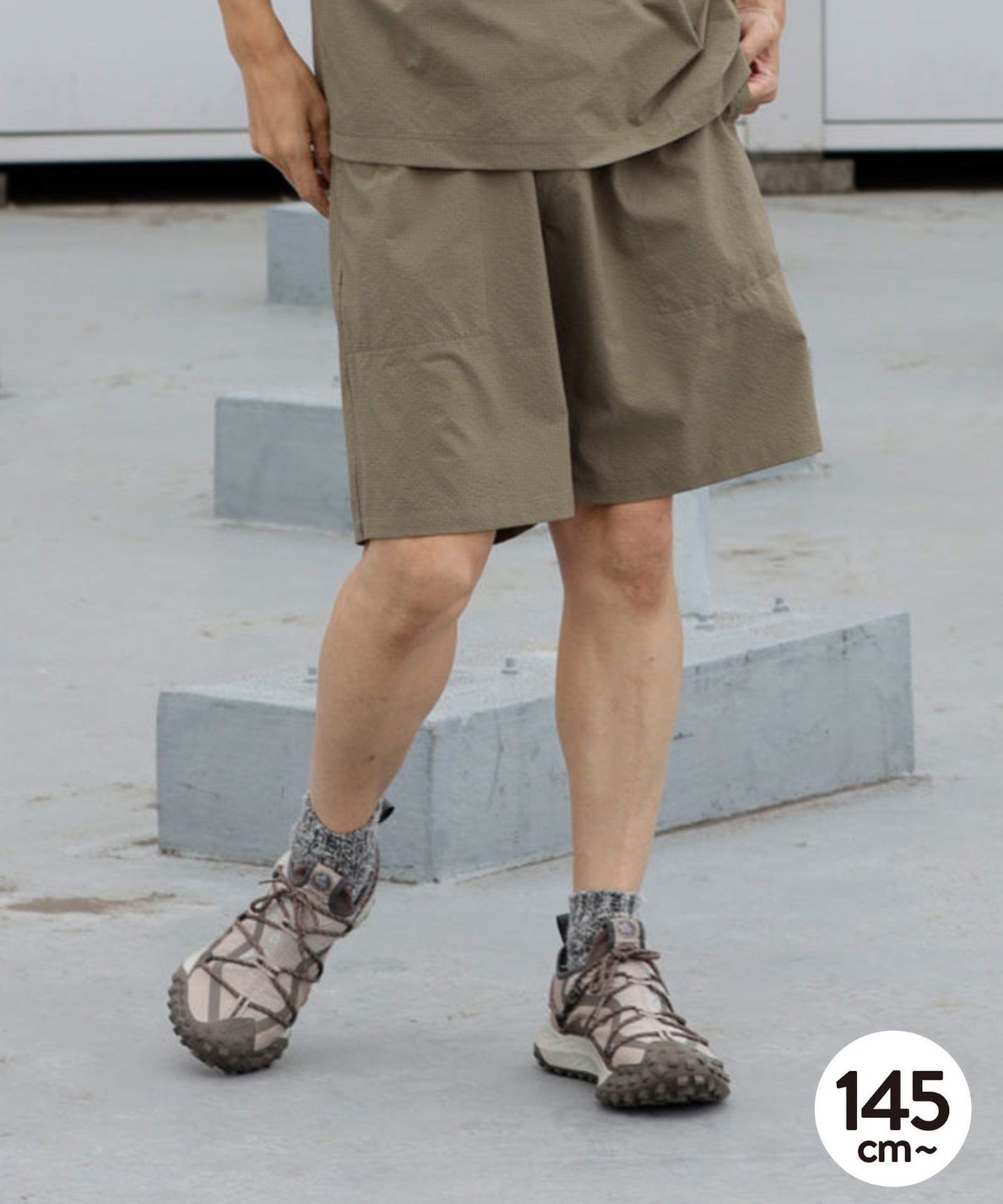 《環境配慮素材》GINGHAM SUCKER SHORTS ソロテックス 吸汗速乾 セットアップ対応