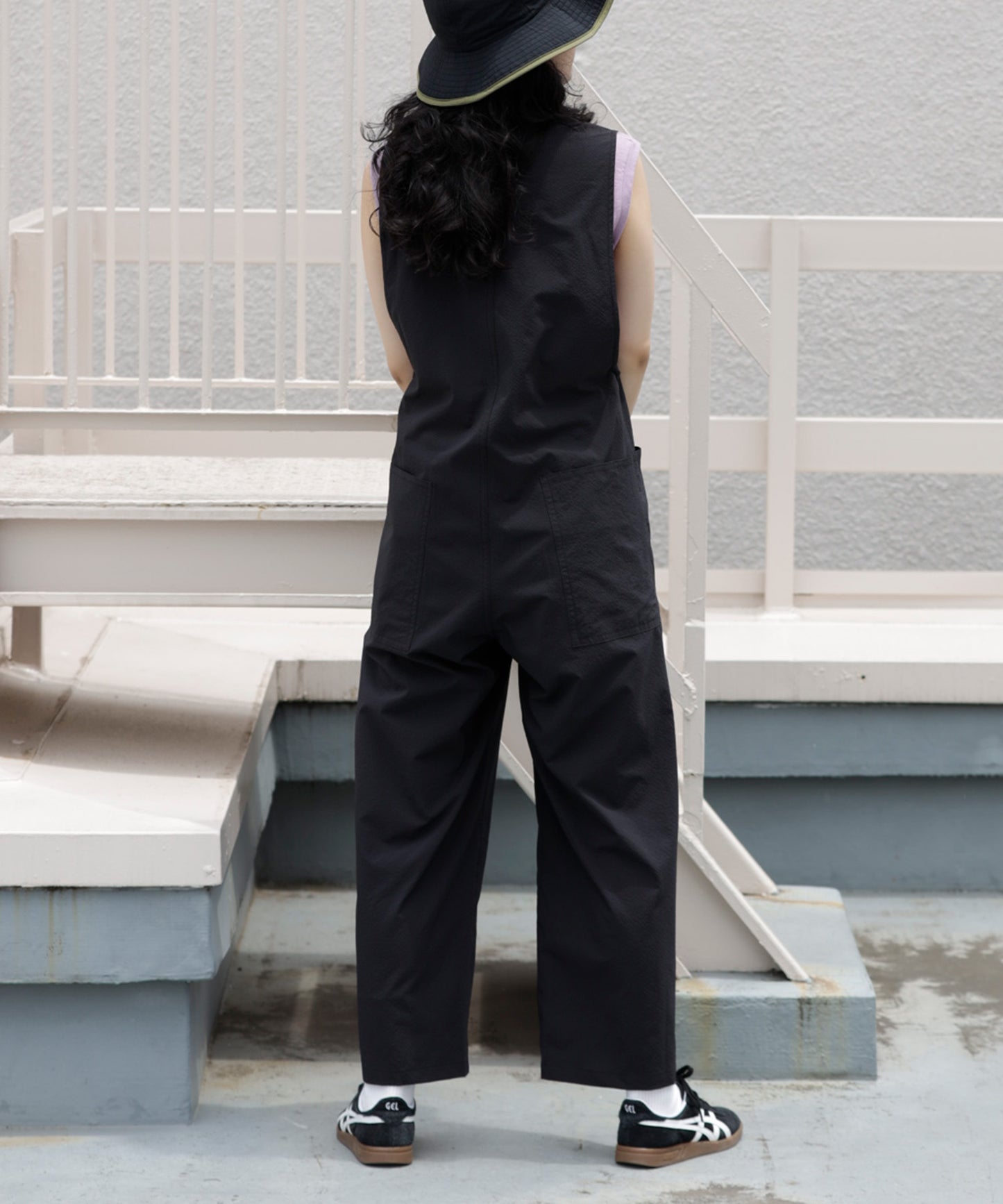 《環境配慮素材》GINGHAM SUCKER SALOPETTE ソロテックス 吸汗速乾