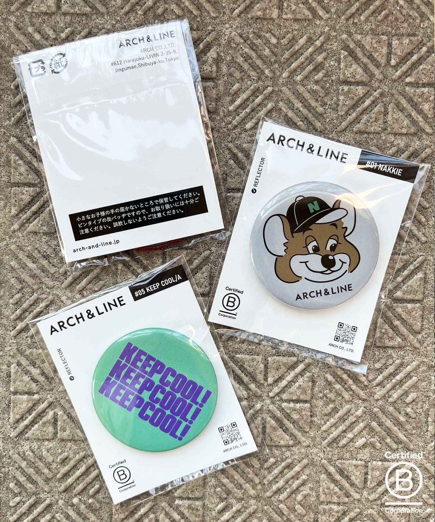 ACTIVE BADGE 再帰反射バッジ 直径57mm