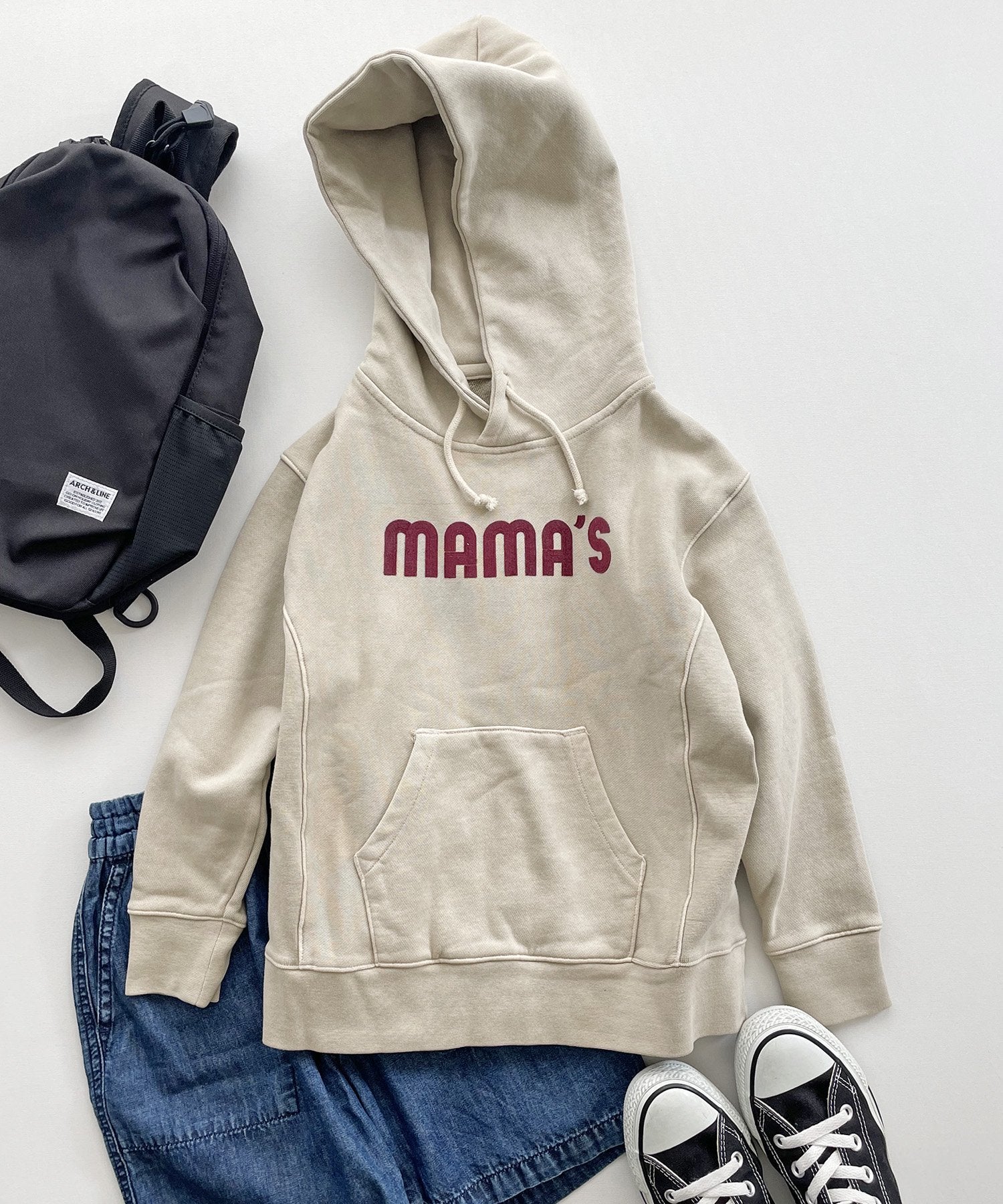 《環境配慮素材》OG CANVAS TERRY LOOP MAMAS HOODIE オーガニックコットン裏毛 製品染め［100-145cm］