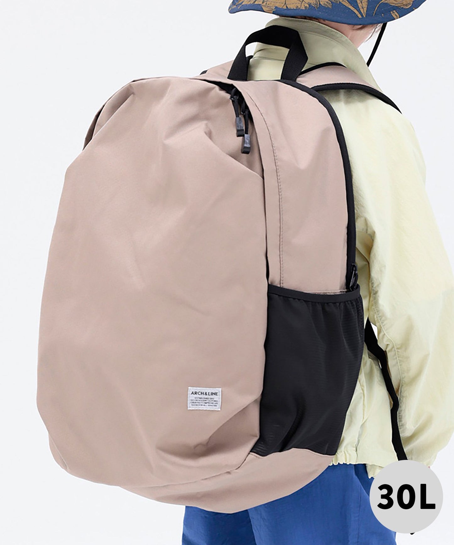 《環保材質》EGG BAG MEGA〈BEIGE〉 容量30L 學校用 休閒用 再生聚酯纖維【年齡8歲至成人】