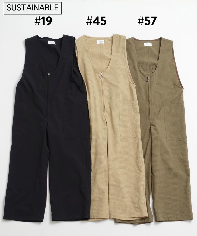 《環境配慮素材》GINGHAM SUCKER SALOPETTE ソロテックス 吸汗速乾