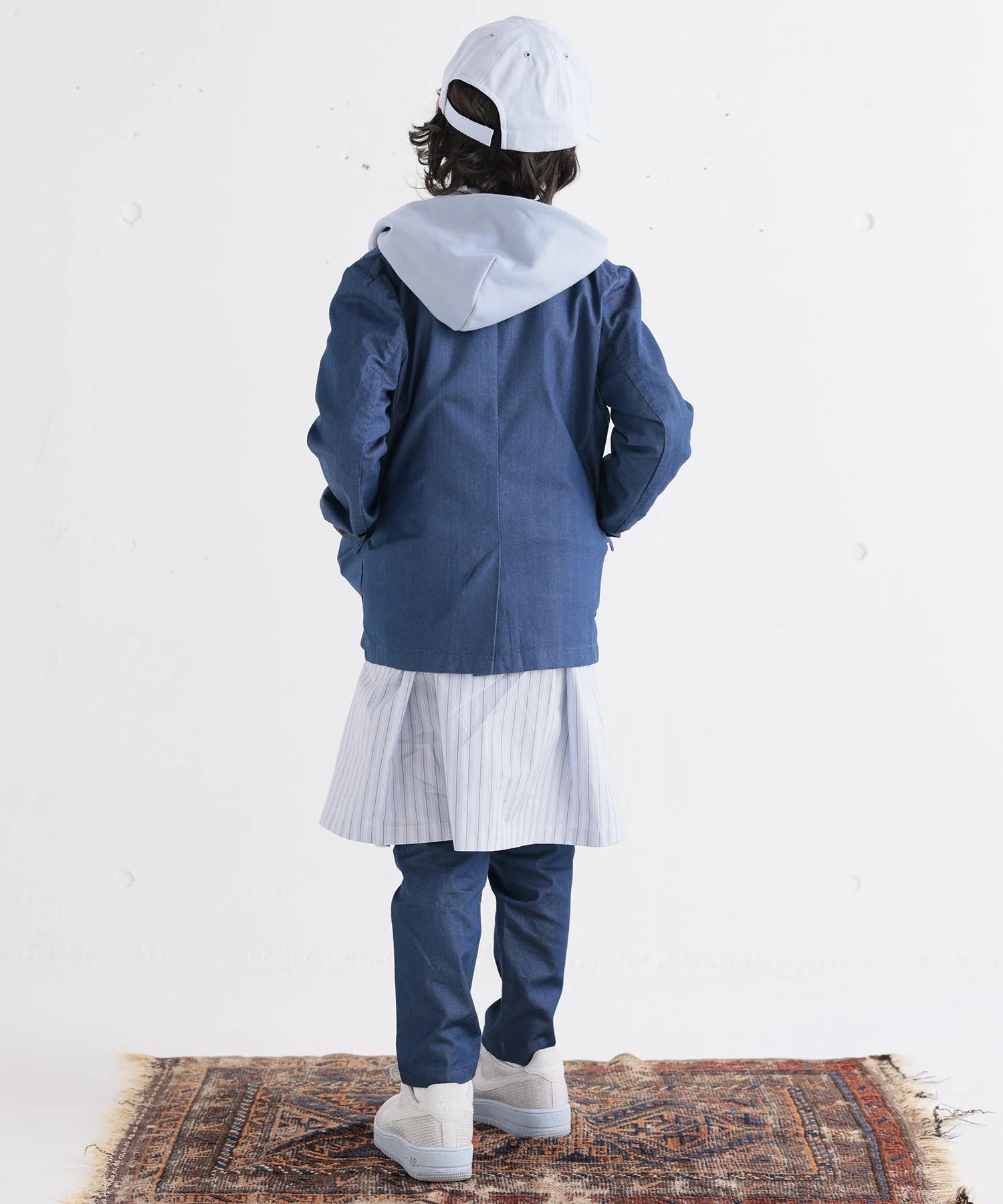 INDIGO BASIC JACKET 薄地デニム セットアップ対応[100-145cm INDIGO BASIC JACKET 薄地デニム セットアップ対応[100-145cm