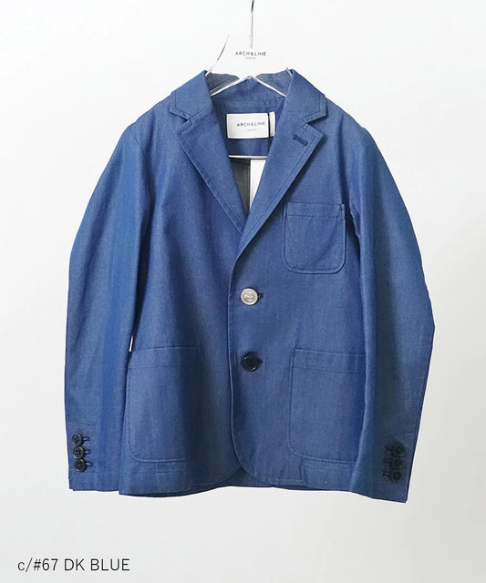 INDIGO BASIC JACKET 薄地デニム セットアップ対応［100-145cm］