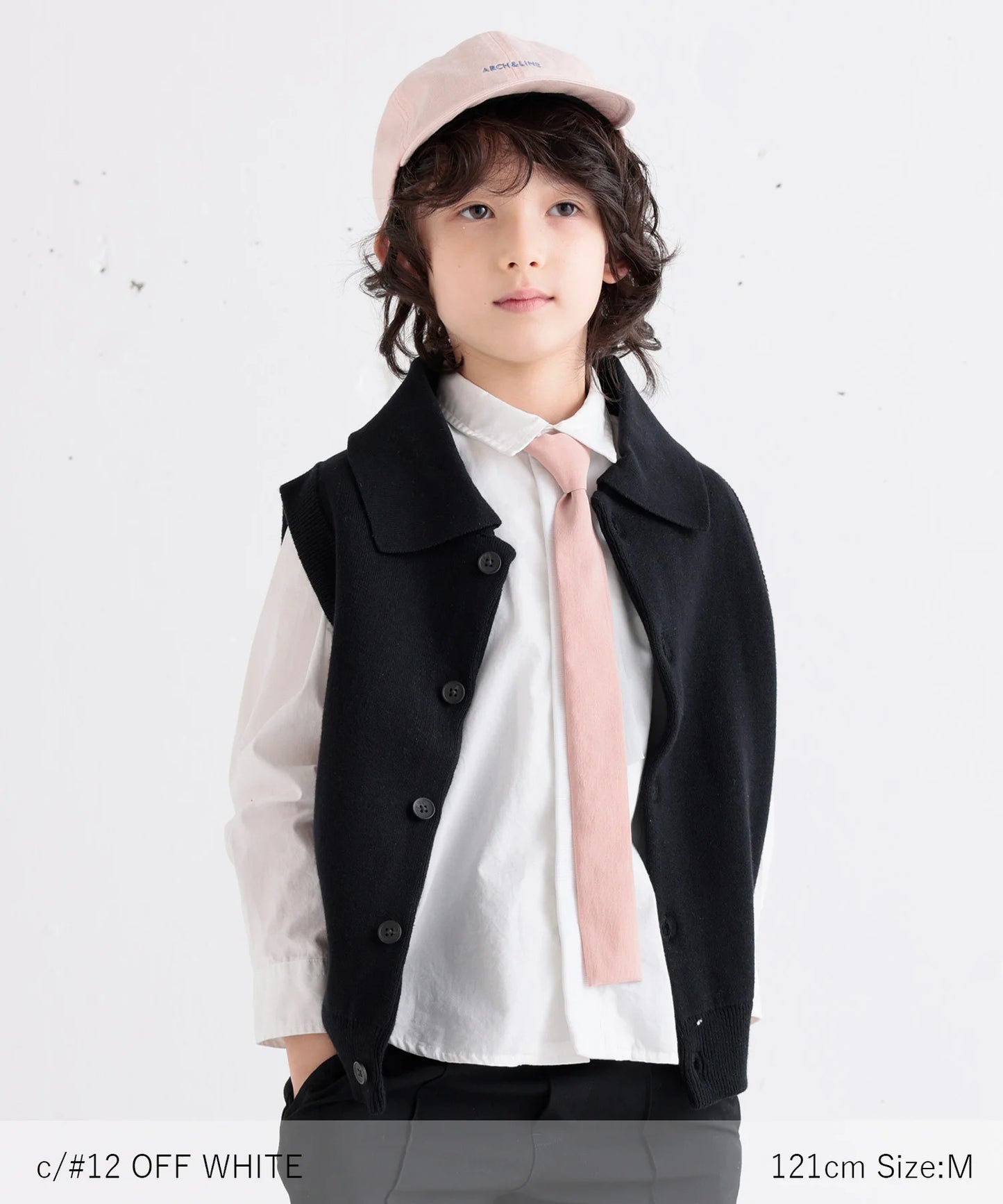 KNIT TIE SHIRT Tie-style shirt/dot button for easy on and off [100-145cm]