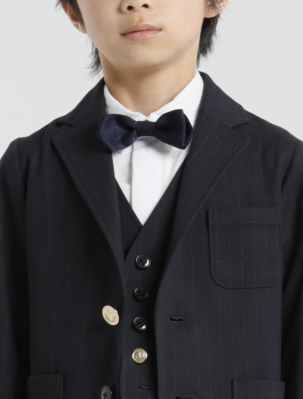 KNIT TIE SHIRT ネクタイ風シャツ/着脱容易なドット釦［145-175cm］