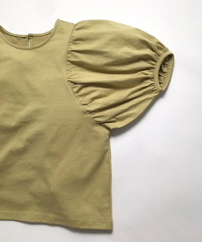 OUTLET [Eco-friendly material] OG GATHER SLEEVE TEE Organic cotton [85-145cm]