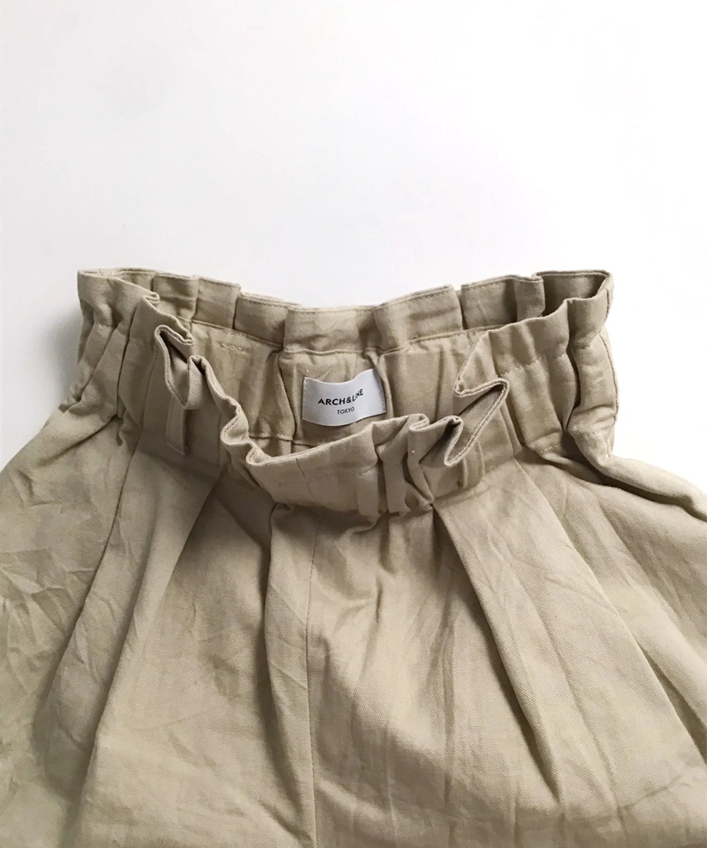 OUTLET OXFORD WASHER TUCK CULOTTE  紐取り外し可/UNISEX［100-145cm］