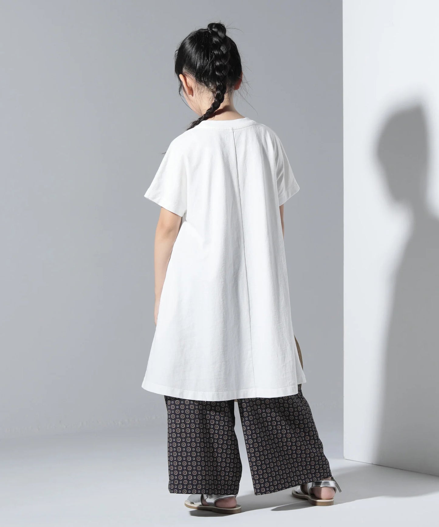 OUTLET G/D CANVAS FLARE DRESS 製品染めワンピ/ポケット付き［100-145cm］