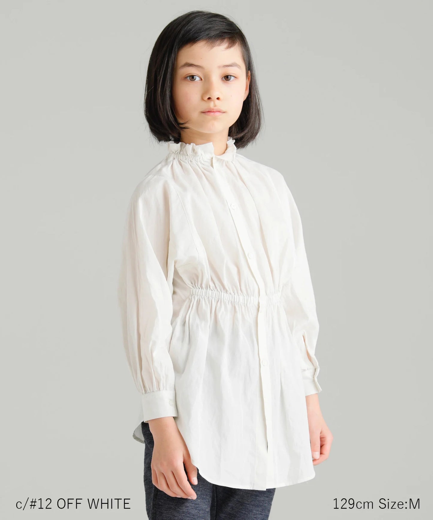 《Environmentally friendly material》2WAY FRILL BLOUSE For formal use, both on and off [100-145cm]
