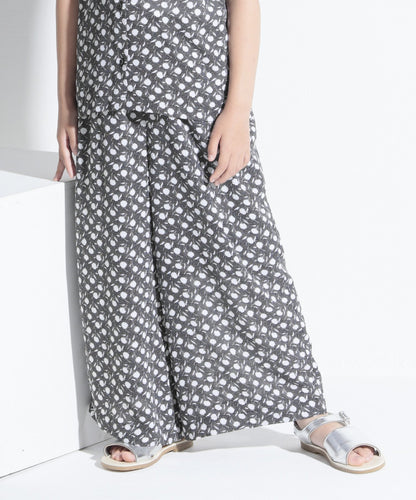 OUTLET FLOWER GATHER PANTS Lined/With pocket/Set-up compatible [100-145cm]