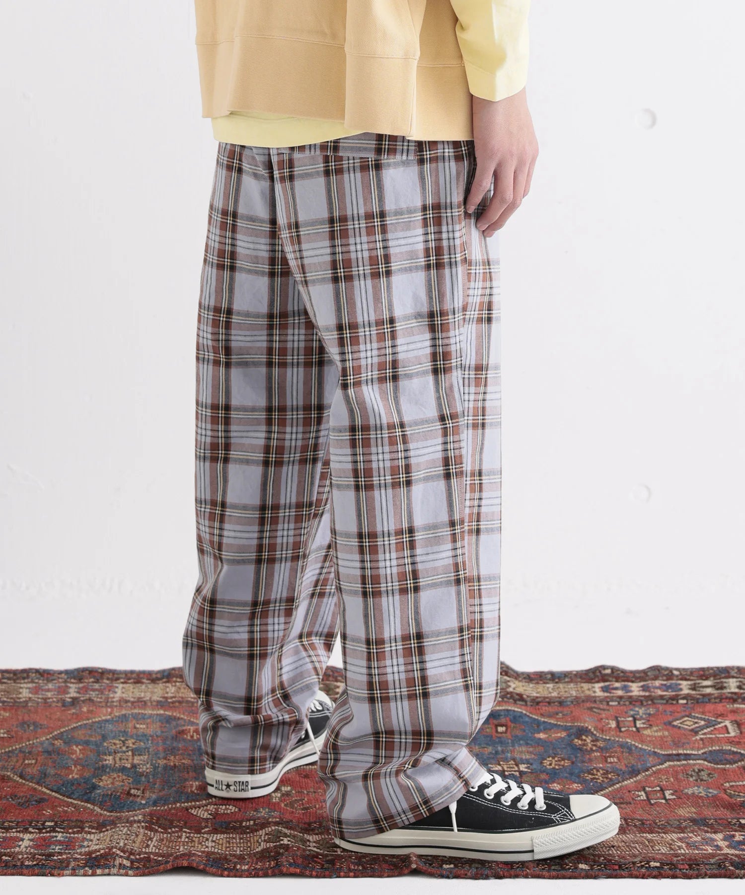 KIDILL】Wide Zip\u0026Straps Tartan Pants - fawema.org