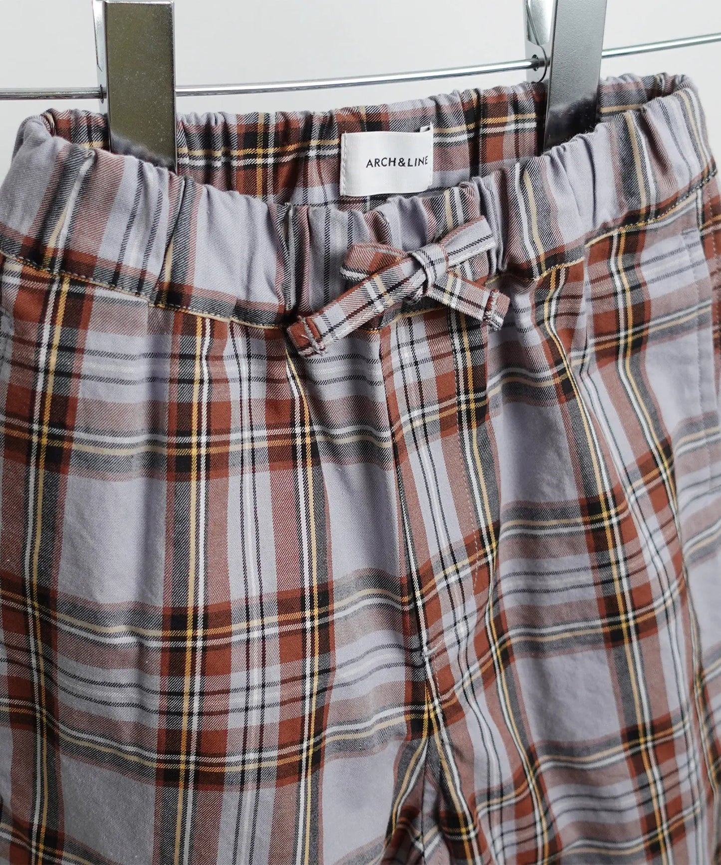 TARTAN EASY PANTS Year-round material Tartan check wide tapered [145-175cm]