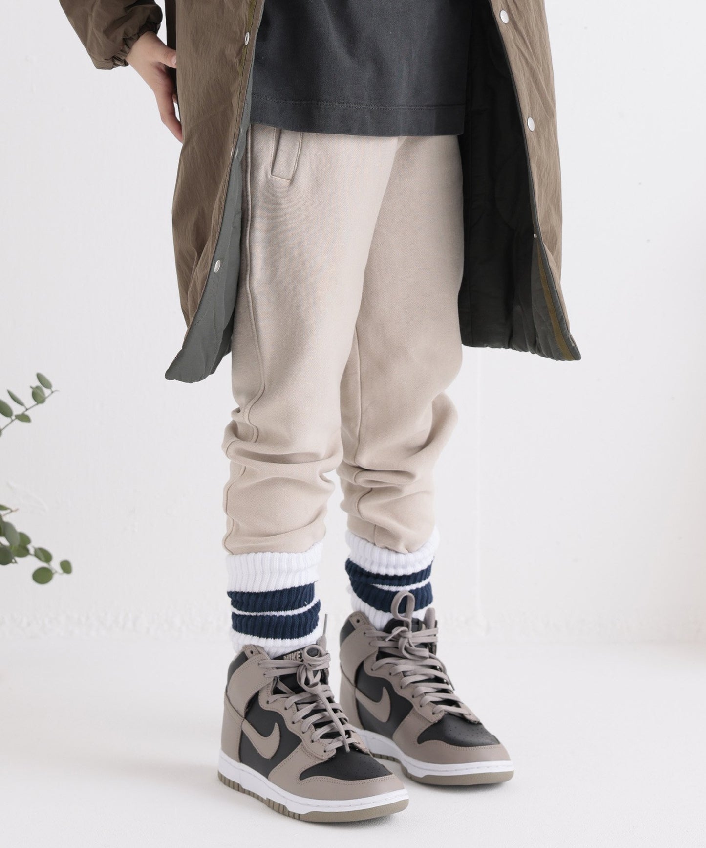 [Eco-friendly material] OG CANVAS TERRY LOOP PANTS Organic cotton fleece product dyed [100-145cm]